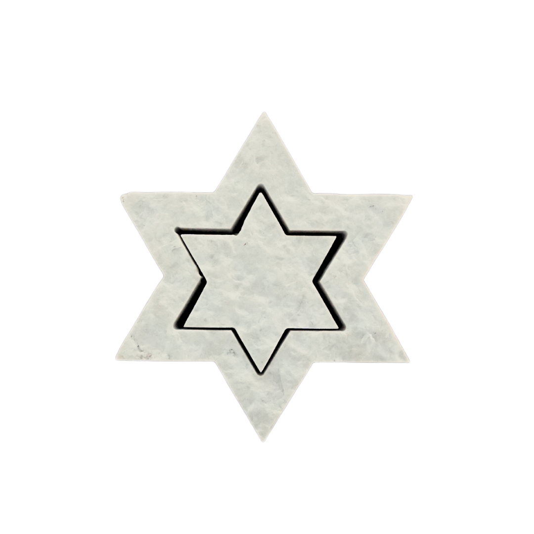 Two piece Star of David made from Jerusalem stone