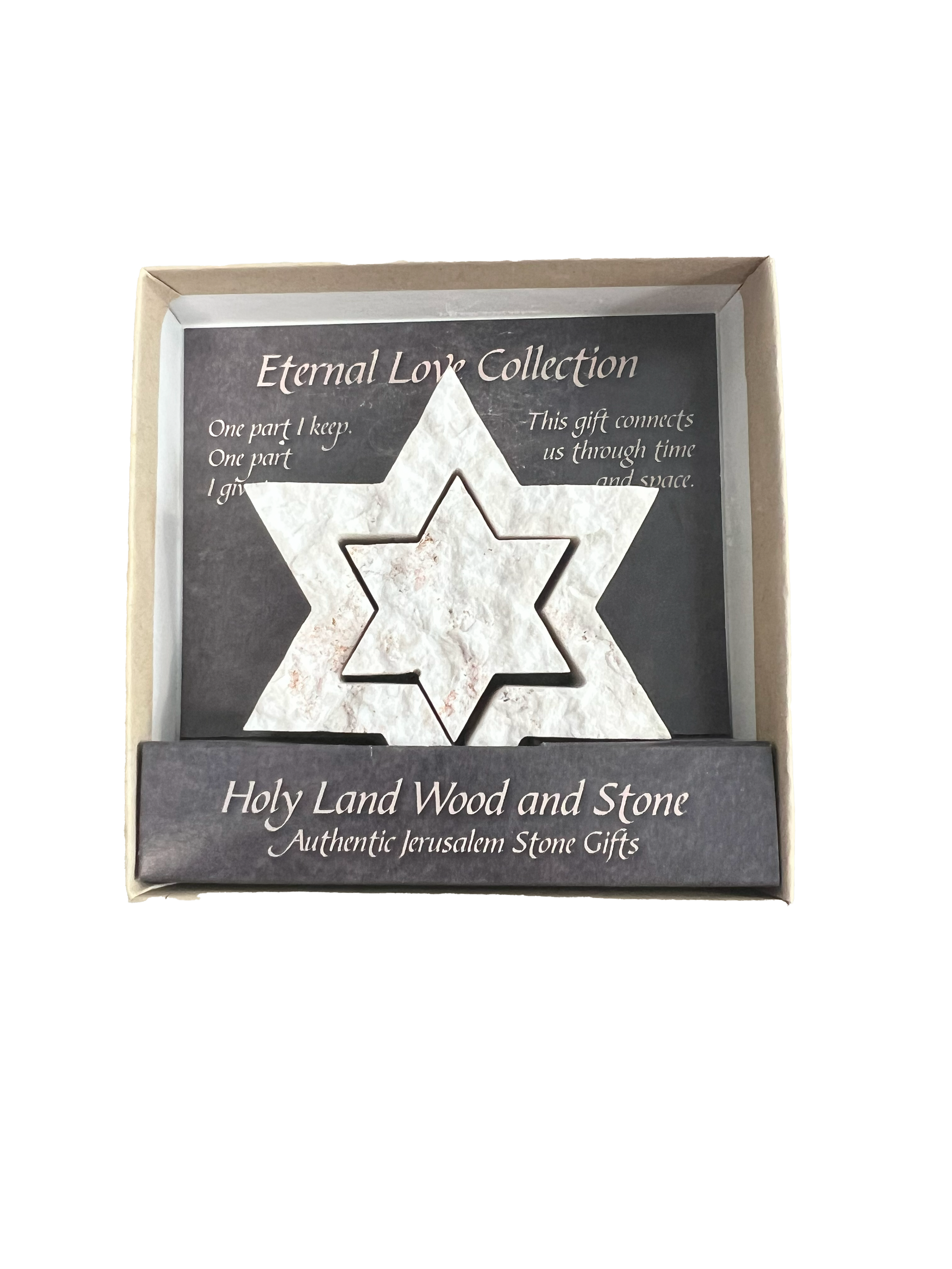 Two piece Star of David made from Jerusalem stone in gift box